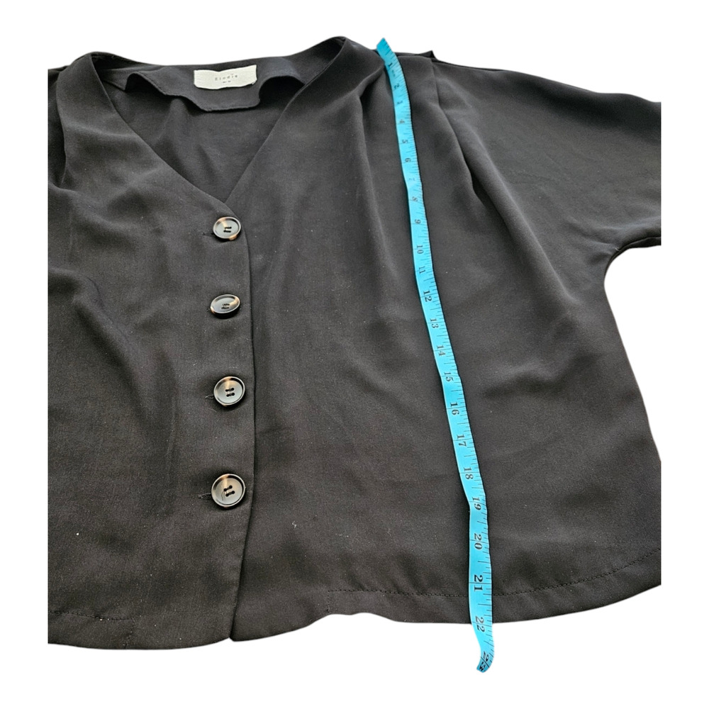 Elodie Medium Black Short Sleeve Button Up Shirt - Picture 9 of 10